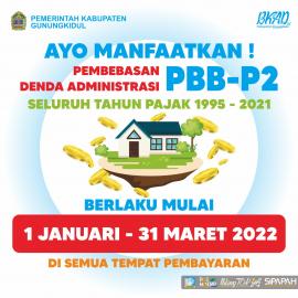 Pemerintah Daerah Gunungkidul Bebaskan Denda Administrasi PBB hingga Maret 2022